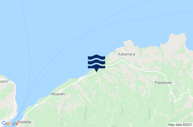 Waibereno, Indonesiaの潮見表地図
