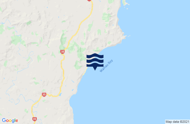 Waihau Bay, New Zealandの潮見表地図