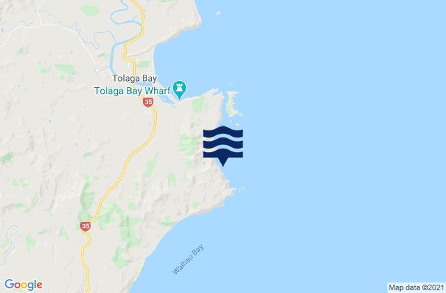 Waihi Beach, New Zealandの潮見表地図
