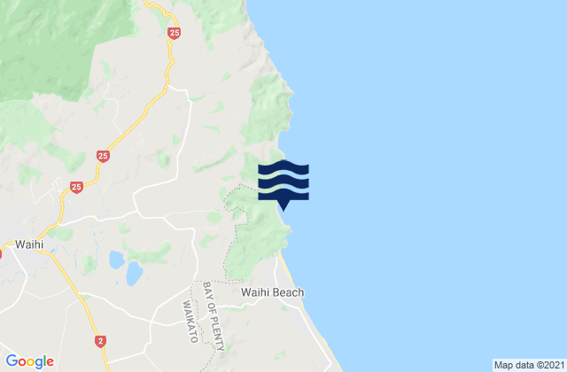 Waihi, New Zealandの潮見表地図