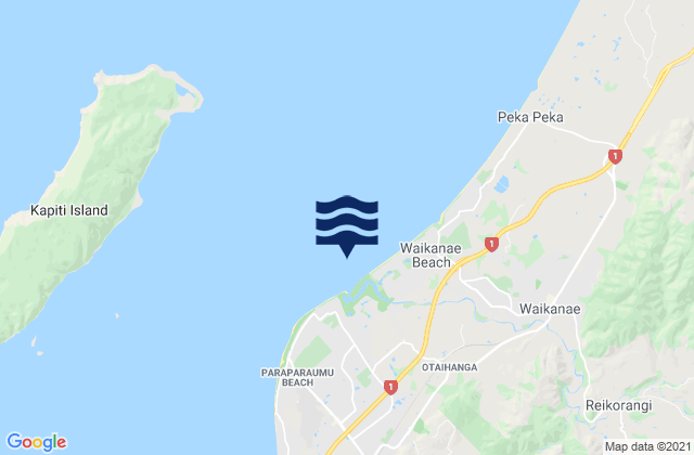 Waikanae River Entrance, New Zealandの潮見表地図