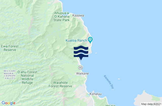 Waikane (Kaneohe Bay), United Statesの潮見表地図