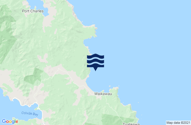 Waikawau Bay, New Zealandの潮見表地図