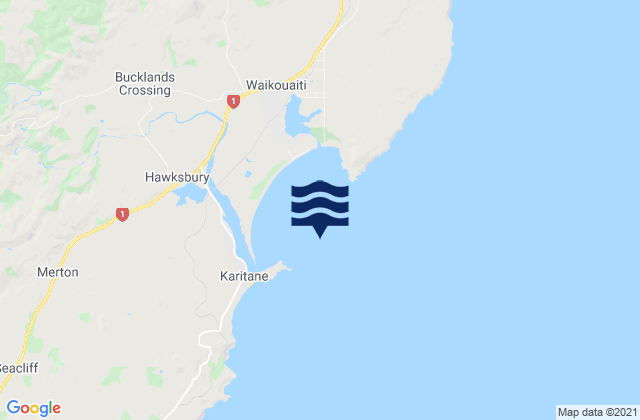 Waikouaiti Bay, New Zealandの潮見表地図