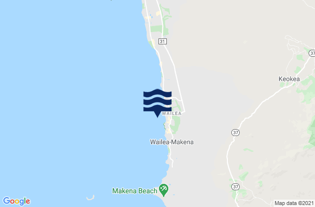 Wailea Beach, United Statesの潮見表地図