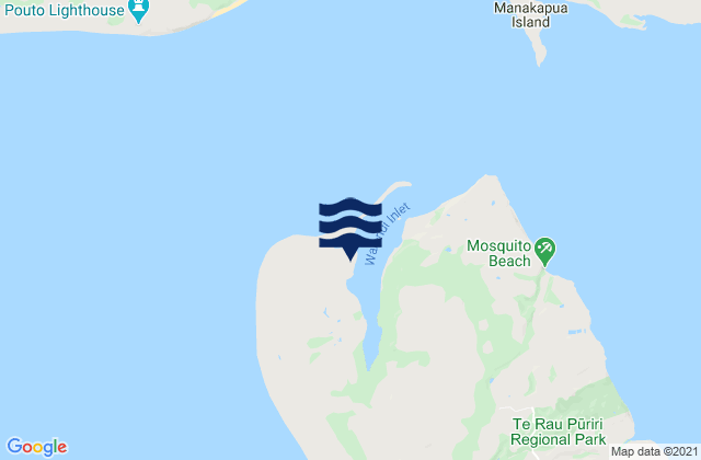 Waionui Inlet, New Zealandの潮見表地図