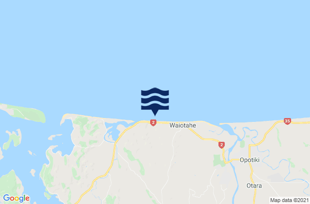Waiotahi Beach, New Zealandの潮見表地図