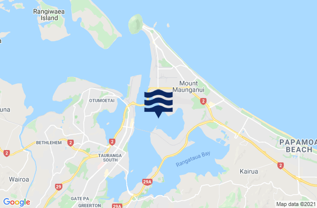 Waipu Bay, New Zealandの潮見表地図