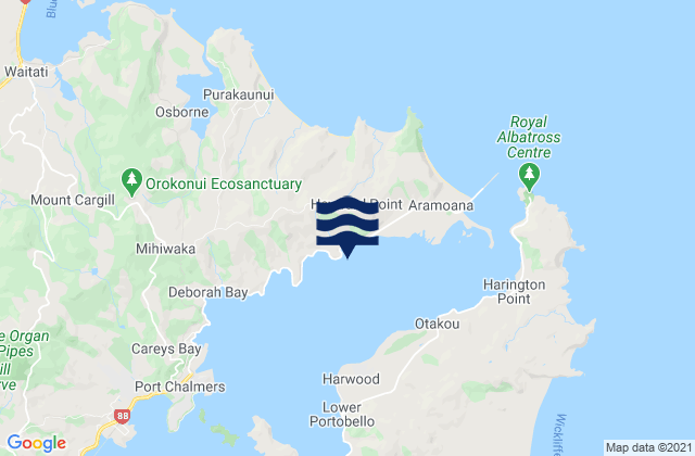 Waipuna Bay, New Zealandの潮見表地図