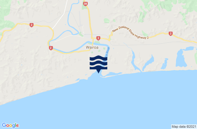 Wairoa River Mouth, New Zealandの潮見表地図