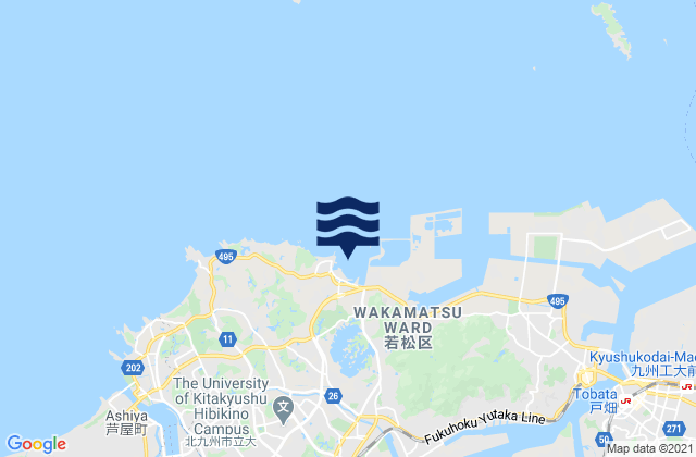 Waita, Japanの潮見表地図