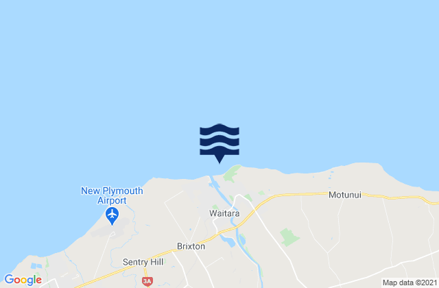 Waitara River Entrance, New Zealandの潮見表地図