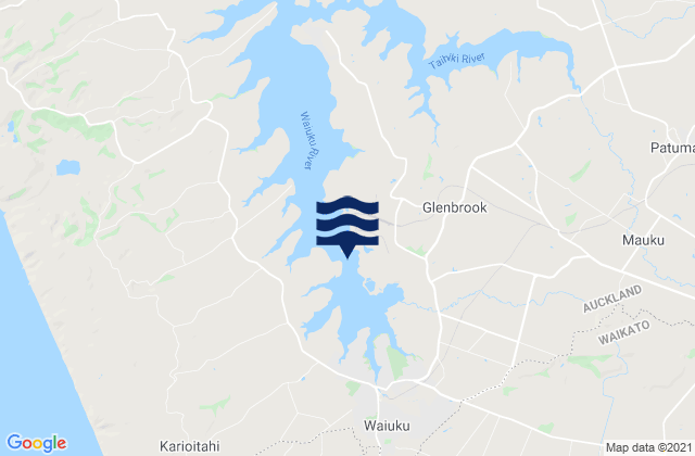 Waiuku, New Zealandの潮見表地図