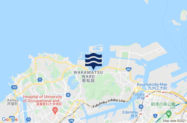Wakamatsu-ku, Japanの潮見表地図