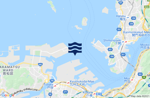 Wakamatu-Hibikinada, Japanの潮見表地図