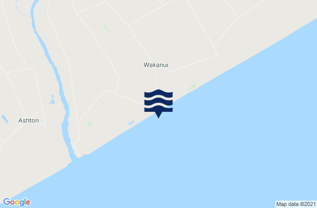 Wakanui Beach, New Zealandの潮見表地図