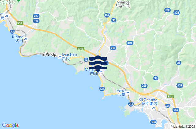 Wakayama, Japanの潮見表地図