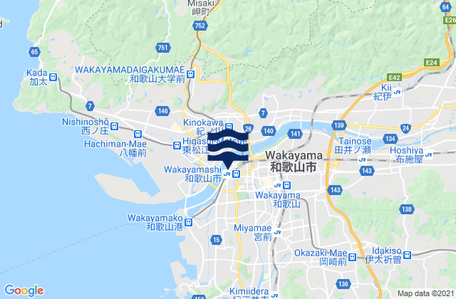 Wakayama Shi, Japanの潮見表地図