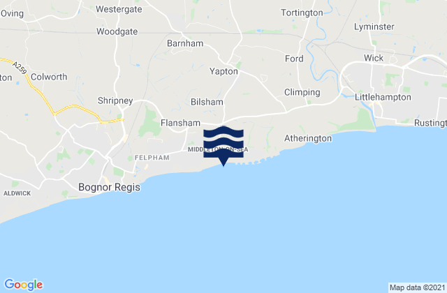 Walberton, United Kingdomの潮見表地図