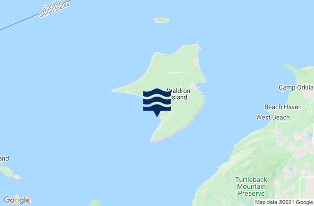 Waldron Island Puget Sound, United Statesの潮見表地図