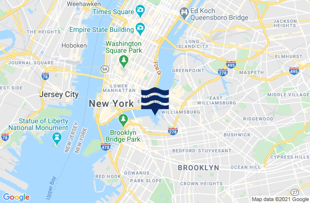 Wallabout Bay Brooklyn Navy Yard, United Statesの潮見表地図