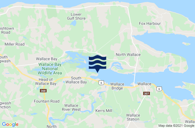 Wallace Bay, Canadaの潮見表地図