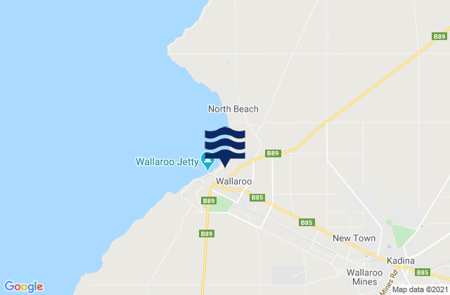 Wallaroo, Australiaの潮見表地図