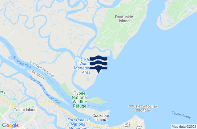Walls Cut Turtle Island, United Statesの潮見表地図
