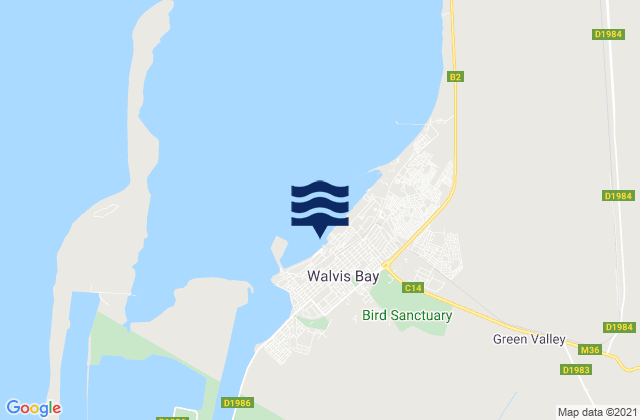 Walvis Bay, Namibiaの潮見表地図