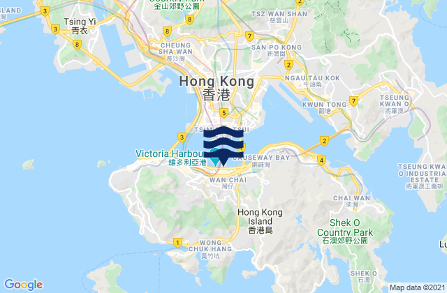 Wan Chai, Hong Kongの潮見表地図