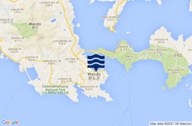 Wan Do, South Koreaの潮見表地図