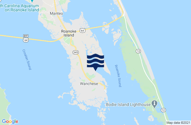 Wanchese, United Statesの潮見表地図