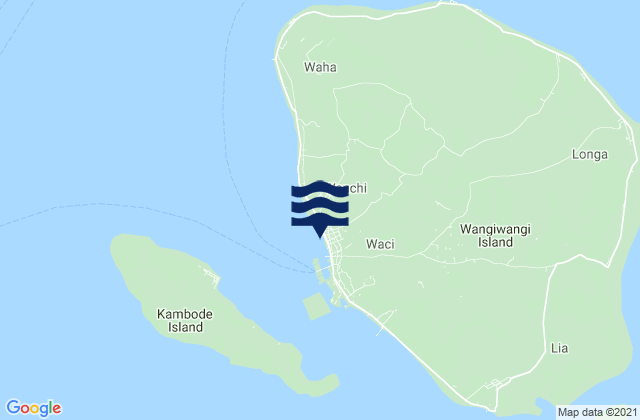 Wanci, Indonesiaの潮見表地図