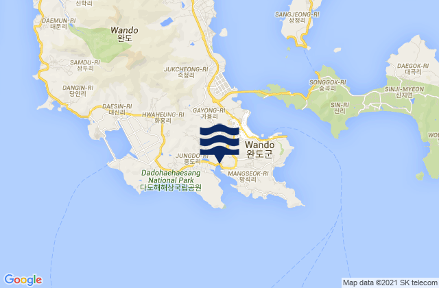 Wando-gun, South Koreaの潮見表地図