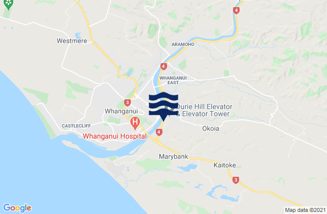 Wanganui District, New Zealandの潮見表地図