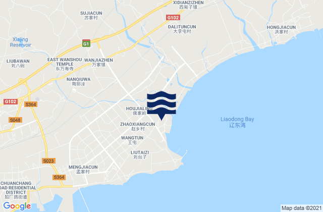Wangjiazhuang, Chinaの潮見表地図