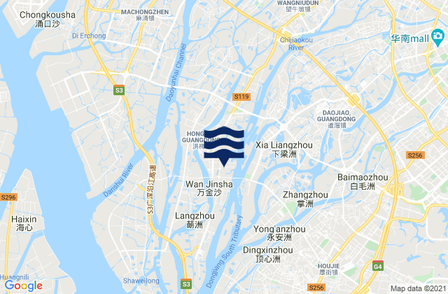 Wanjiangqu, Chinaの潮見表地図