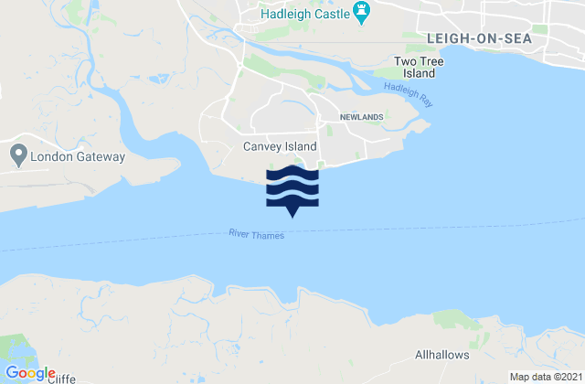 Wansbeck Estuary, United Kingdomの潮見表地図