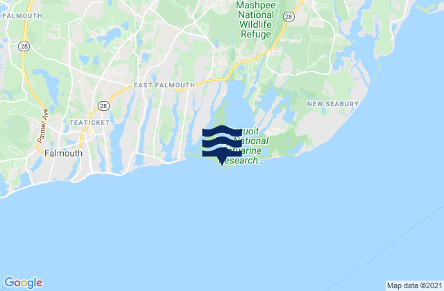 Waquoit Bay entrance, United Statesの潮見表地図