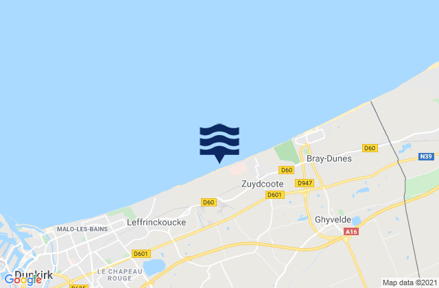Warhem, Franceの潮見表地図