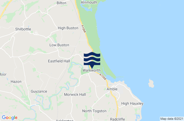 Warkworth, United Kingdomの潮見表地図