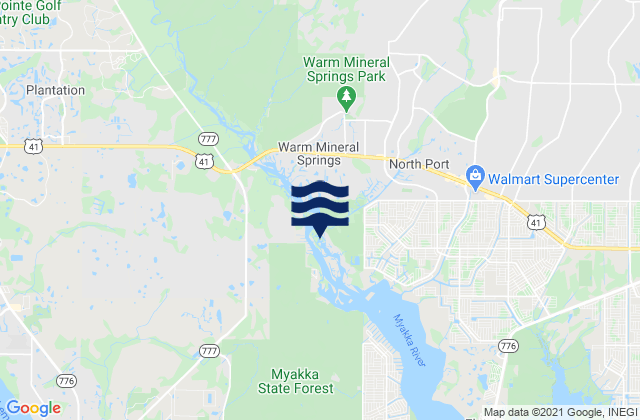 Warm Mineral Springs, United Statesの潮見表地図