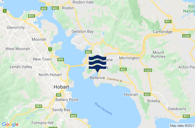 Warrane, Australiaの潮見表地図