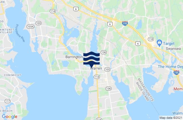 Warren Narragansett Bay, United Statesの潮見表地図