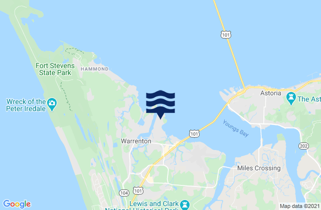 Warrenton, United Statesの潮見表地図