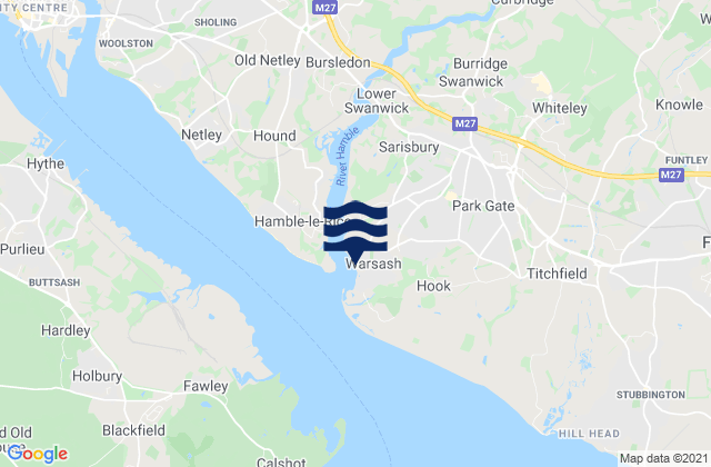 Warsash, United Kingdomの潮見表地図