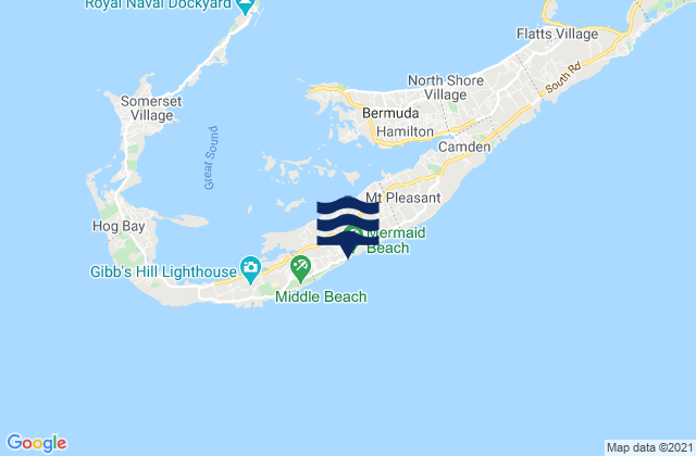 Warwick Parish, Bermudaの潮見表地図