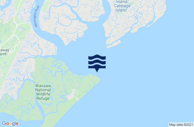 Wassaw Island N of E end Wassaw Sound, United Statesの潮見表地図