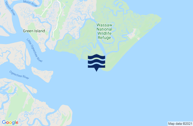 Wassaw Island SSW of, United Statesの潮見表地図