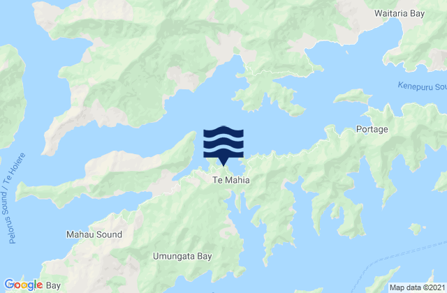 Waterfall Bay, New Zealandの潮見表地図